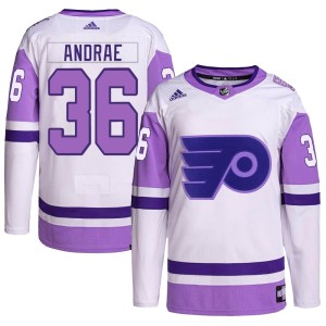 Emil Andrae Men's Adidas Philadelphia Flyers Authentic White/Purple Hockey Fights Cancer Primegreen Jersey